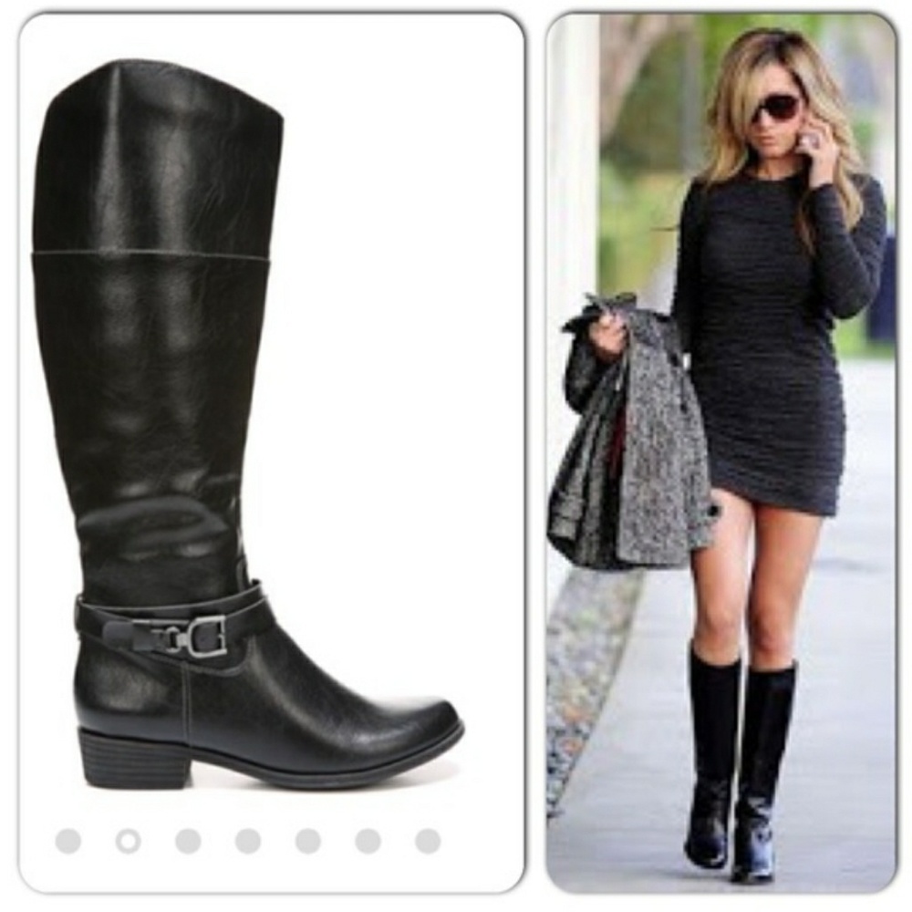 Natural Soul black knee high riding boots sz 8